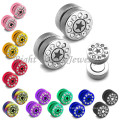 316L Stainless Steel Crystal Rainbow Fake Plug Fake Magnetic Piercing